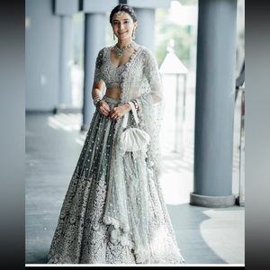 Dusty blue lehenga